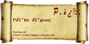 Pákh Ágnes névjegykártya